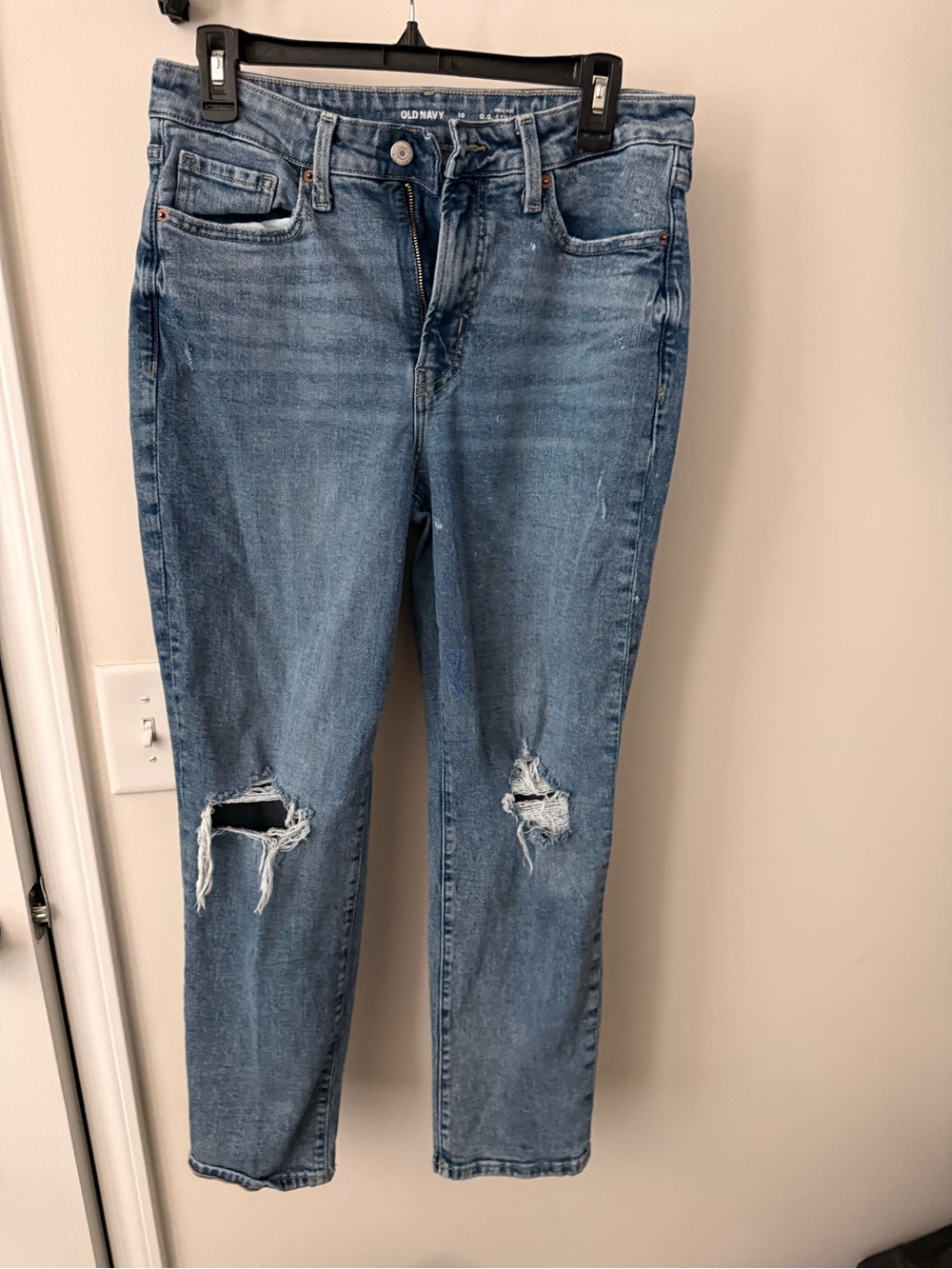 Old Navy Light Blue Ripped Ankle Jeans